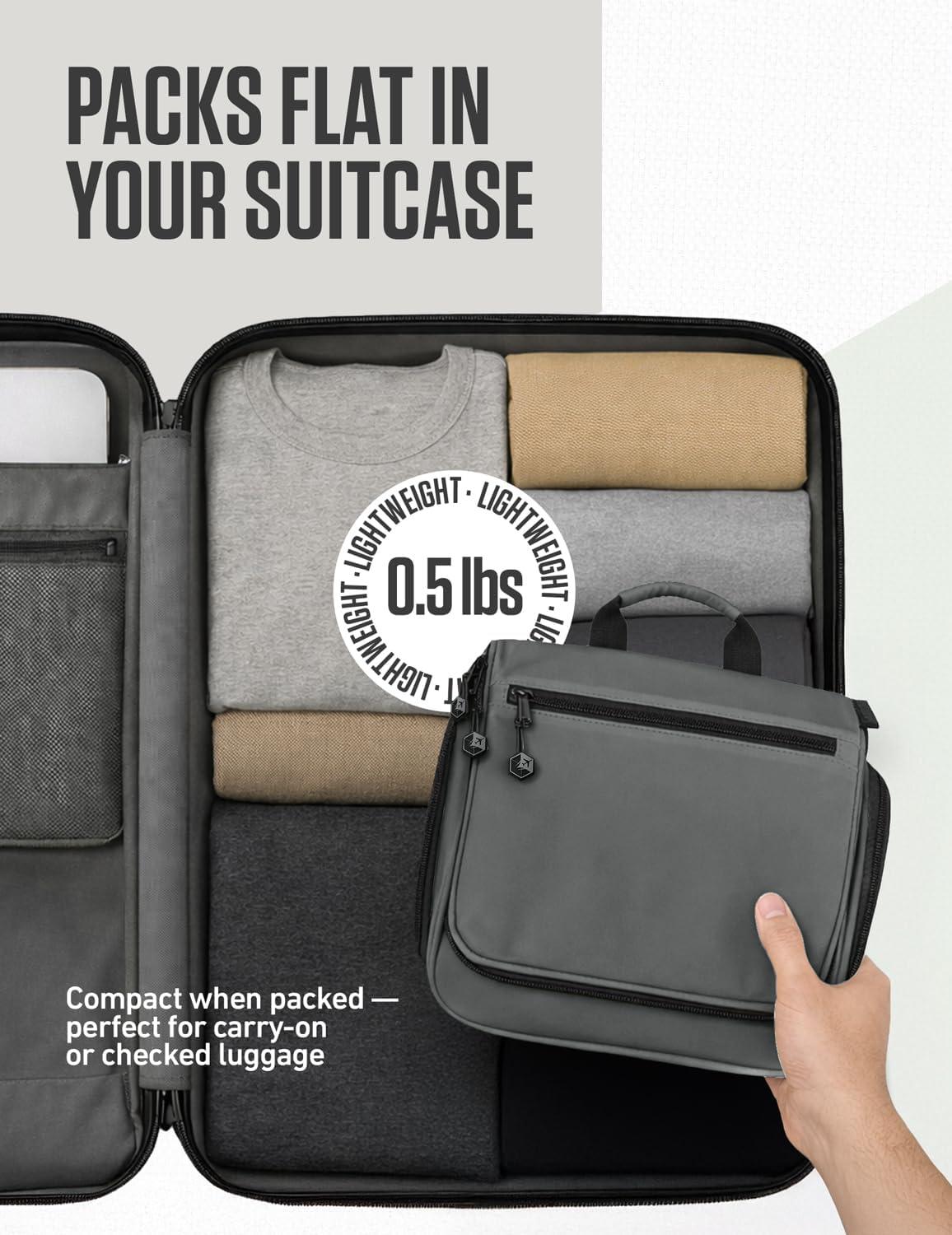 image:imageVENTURE 4TH Hanging Travel Toiletry Bag for Women amp Men Large Toiletry Organizer with 18 Compartments Removable TSA Pouch Travel Wash Bag for Toiletries Makeup amp Shaving Kit Forest GreenGray