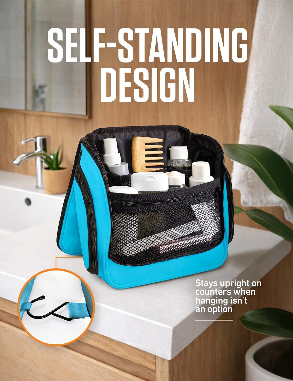 image:imageVENTURE 4TH Hanging Travel Toiletry Bag for Women amp Men Large Toiletry Organizer with 18 Compartments Removable TSA Pouch Travel Wash Bag for Toiletries Makeup amp Shaving Kit Forest GreenLight Blue