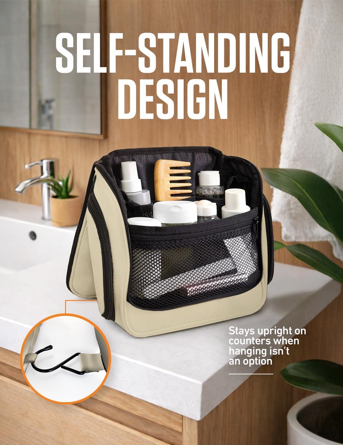 image:imageVENTURE 4TH Hanging Travel Toiletry Bag for Women amp Men Large Toiletry Organizer with 18 Compartments Removable TSA Pouch Travel Wash Bag for Toiletries Makeup amp Shaving Kit Forest GreenBeige