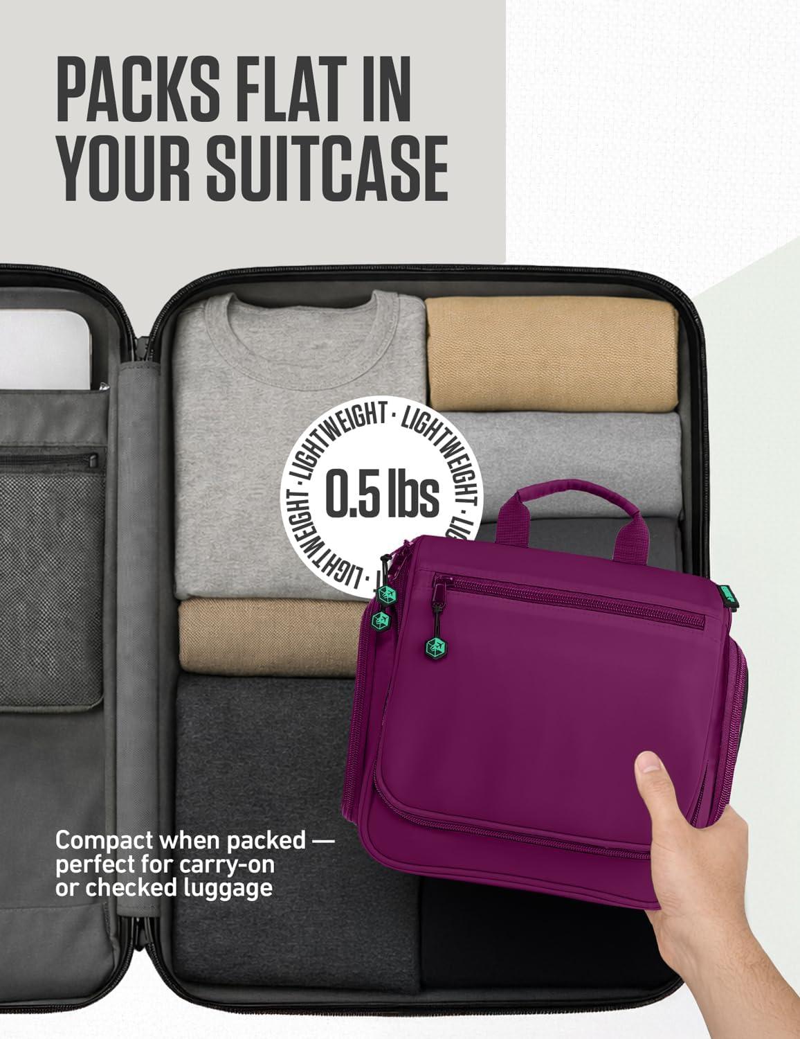 image:imageVENTURE 4TH Hanging Travel Toiletry Bag for Women amp Men Large Toiletry Organizer with 18 Compartments Removable TSA Pouch Travel Wash Bag for Toiletries Makeup amp Shaving Kit Forest GreenPurpleMint