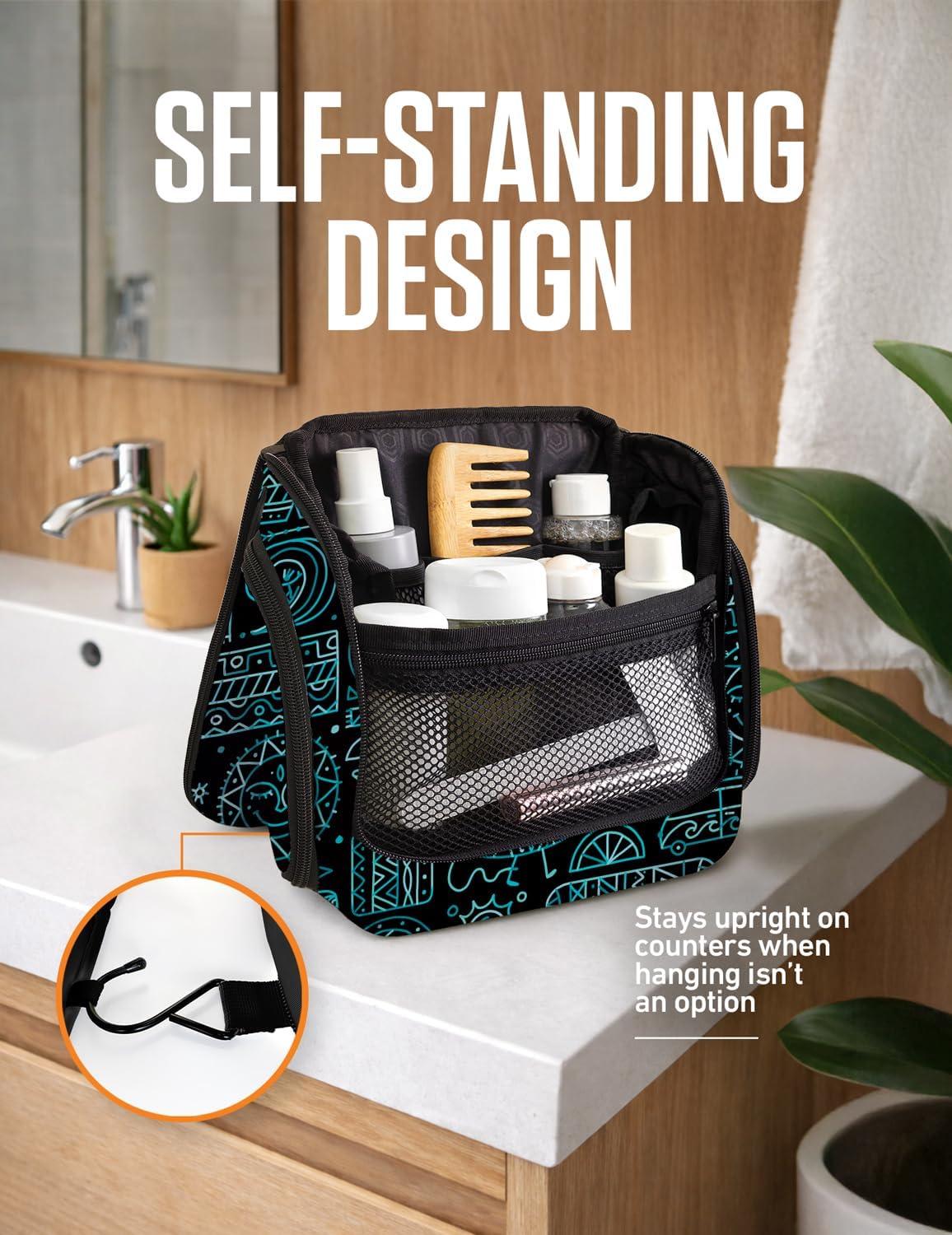 image:imageVENTURE 4TH Hanging Travel Toiletry Bag for Women amp Men Large Toiletry Organizer with 18 Compartments Removable TSA Pouch Travel Wash Bag for Toiletries Makeup amp Shaving Kit Forest GreenSurfing Vibes