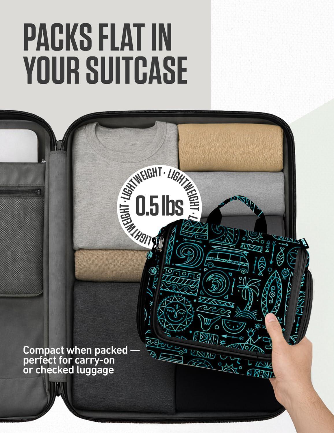 image:imageVENTURE 4TH Hanging Travel Toiletry Bag for Women amp Men Large Toiletry Organizer with 18 Compartments Removable TSA Pouch Travel Wash Bag for Toiletries Makeup amp Shaving Kit Forest GreenSurfing Vibes