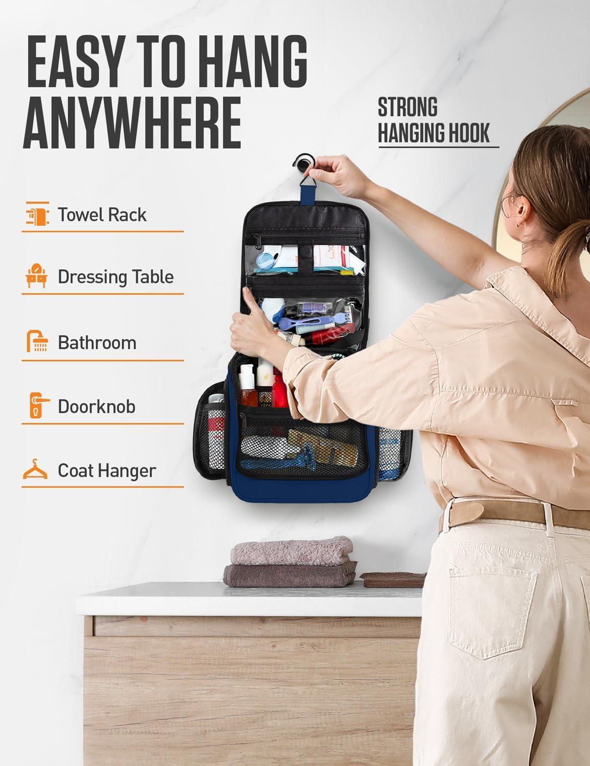 image:imageVENTURE 4TH Hanging Travel Toiletry Bag for Women amp Men Large Toiletry Organizer with 18 Compartments Removable TSA Pouch Travel Wash Bag for Toiletries Makeup amp Shaving Kit Forest GreenNavy
