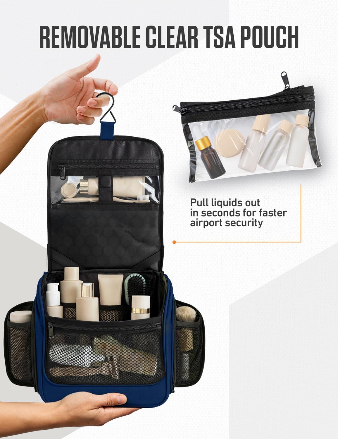 image:imageVENTURE 4TH Hanging Travel Toiletry Bag for Women amp Men Large Toiletry Organizer with 18 Compartments Removable TSA Pouch Travel Wash Bag for Toiletries Makeup amp Shaving Kit Forest GreenNavy
