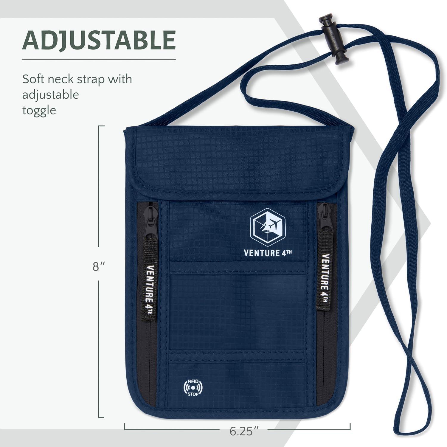 image:imageVENTURE 4TH Hidden Neck Pouch for Travel amp Quick Dry Towel Set Ideal Travel Bundle for Vacations Backpacking and Business Trips Travel Towel Size L