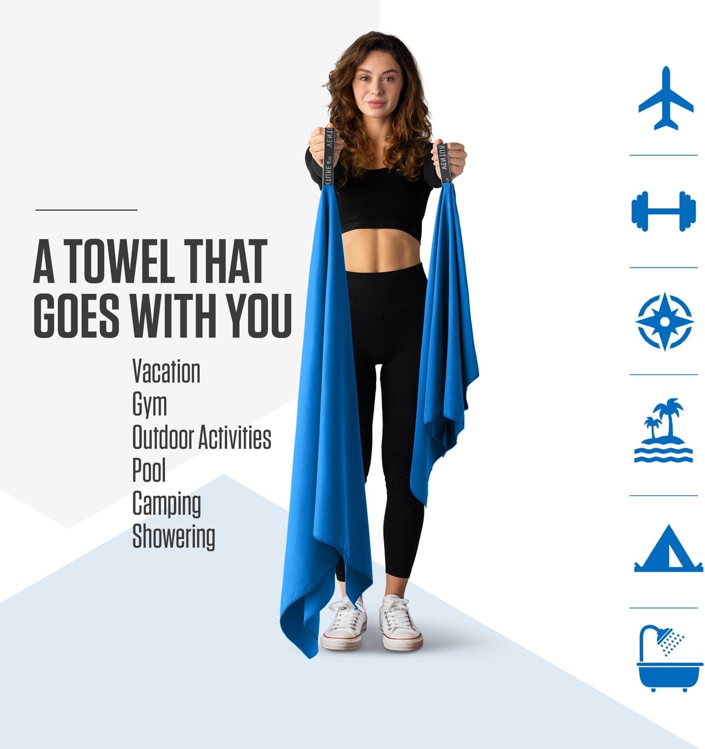 image:imageVENTURE 4TH Hidden Neck Pouch for Travel amp Quick Dry Towel Set Ideal Travel Bundle for Vacations Backpacking and Business Trips Travel Towel Size L