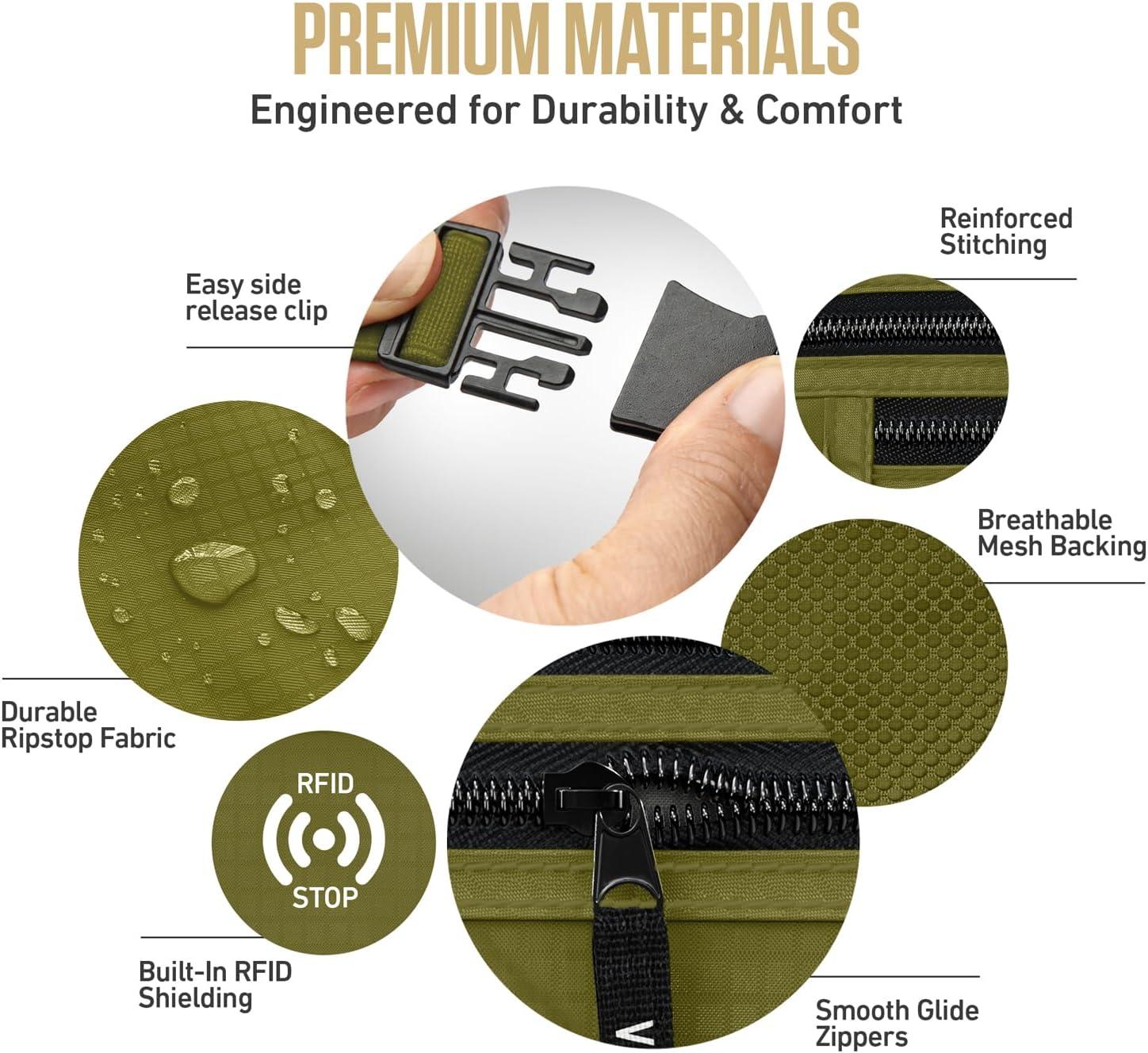 image:imageVENTURE 4TH Money Belt for Travel Hidden UnderClothes RFID Blocking Passport Holder amp Slim Travel Wallet Pouch for Men amp Women to Protect Cash Cards amp Documents Sleek BlueGreen