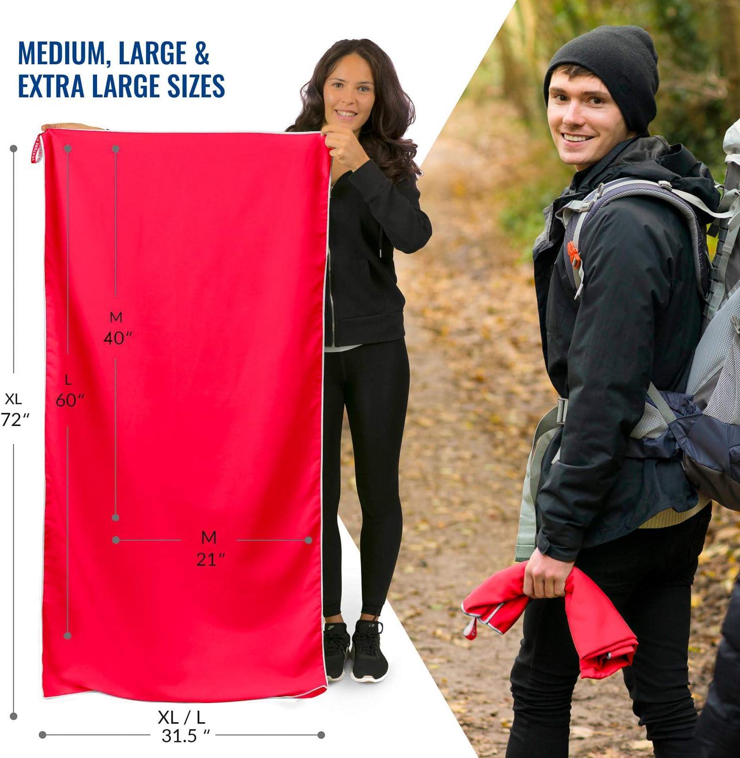 image:imageVENTURE 4TH Quick Dry Travel Towel Fast Drying Ultra Soft Microfiber Towels Essential for Camping Backpacking Yoga Swimming Gym Sports and Beach 3 Compact SizesRed White