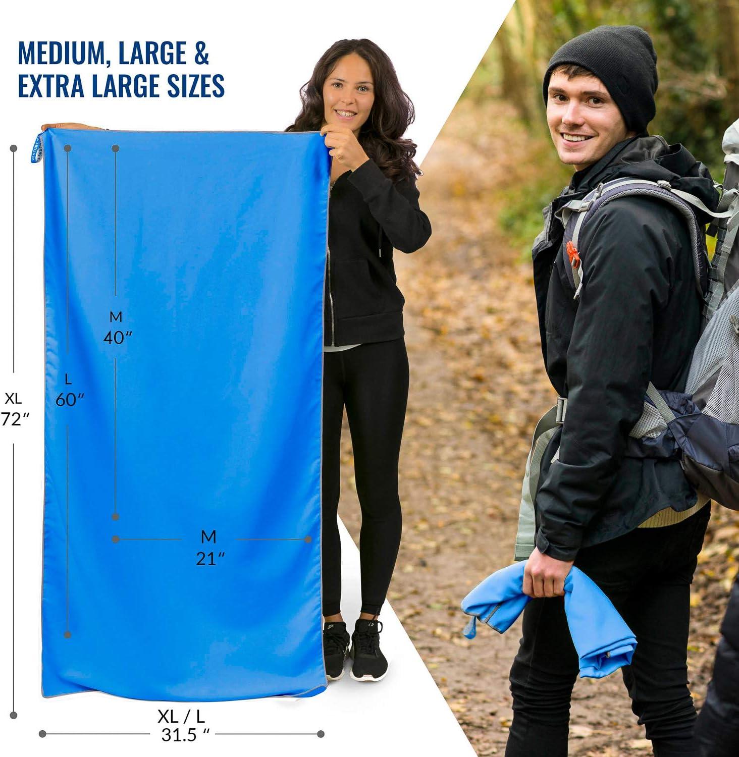 image:imageVENTURE 4TH Quick Dry Travel Towel Fast Drying Ultra Soft Microfiber Towels Essential for Camping Backpacking Yoga Swimming Gym Sports and Beach 3 Compact SizesNavy Gray