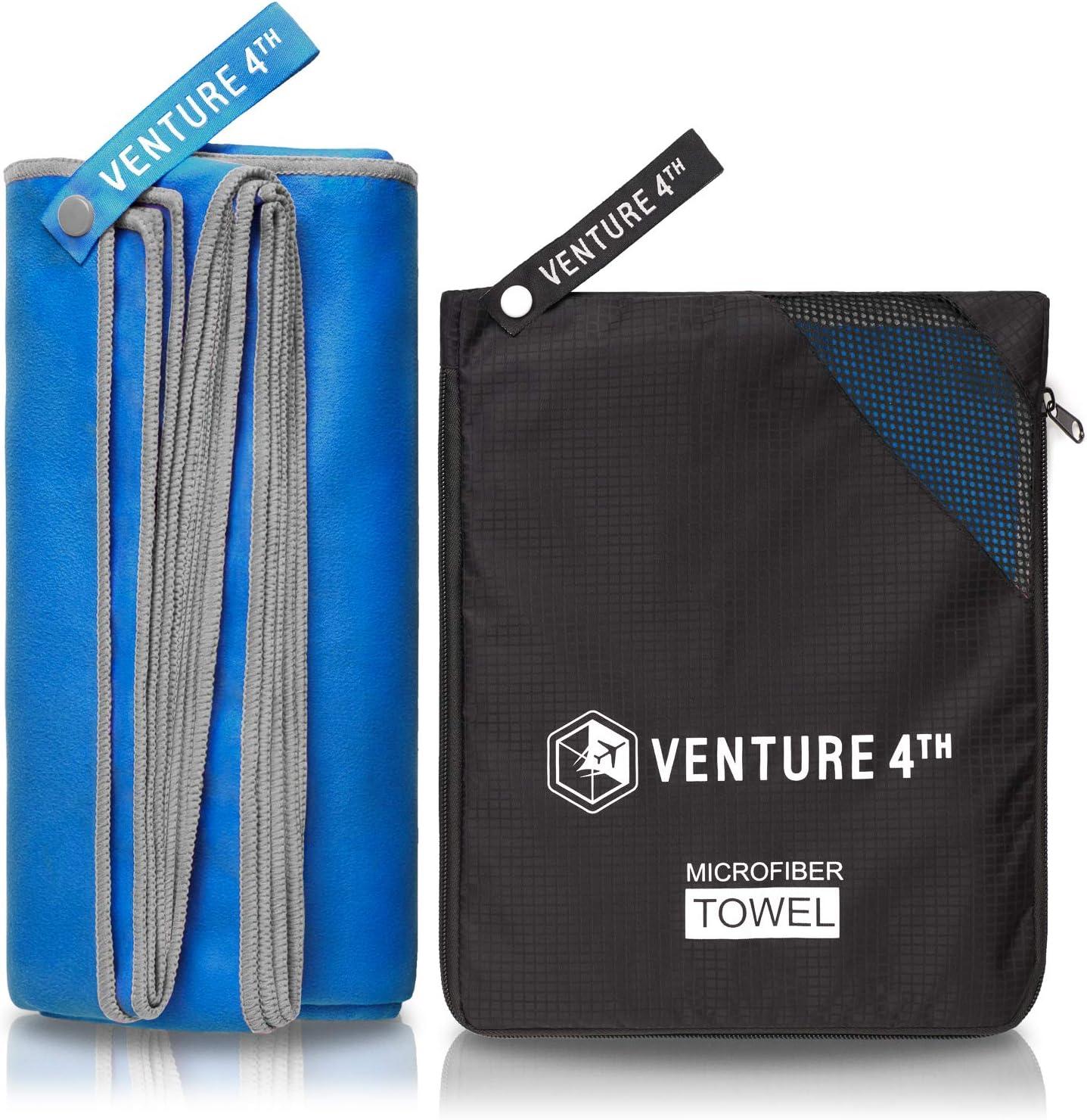 image:imageVENTURE 4TH Quick Dry Travel Towel Fast Drying Ultra Soft Microfiber Towels Essential for Camping Backpacking Yoga Swimming Gym Sports and Beach 3 Compact SizesNavy Gray