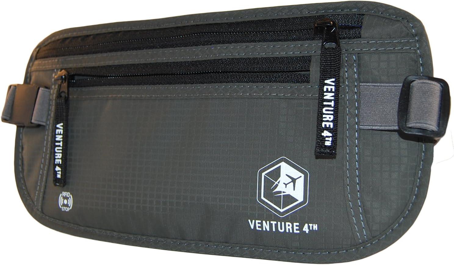image:imageVENTURE 4TH Slim Minimalist Design RFID Money Belt with RFID Blocking Sleeves for Men and Women Ideal for Keeping Your Cash Credit Card Passport Phone Secure When Traveling GrayGray