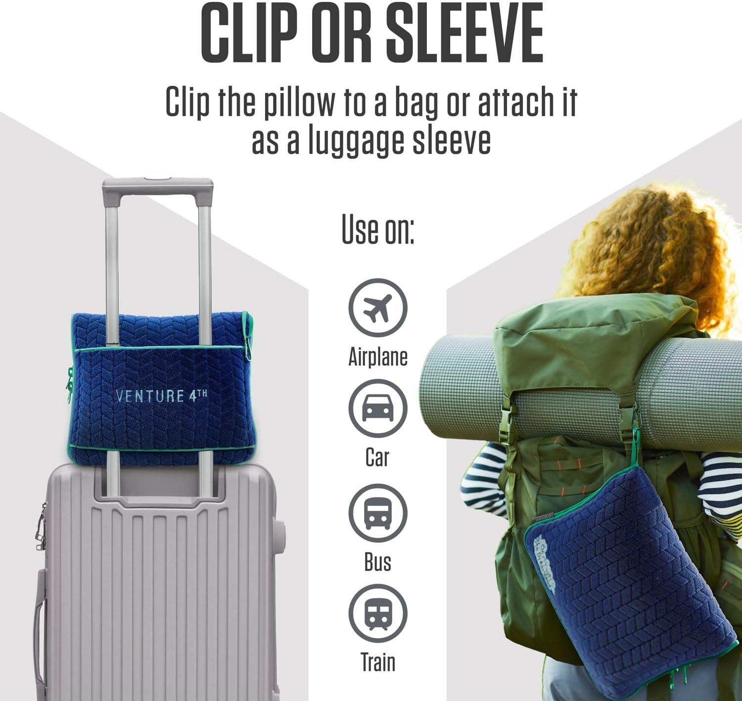 image:imageVENTURE 4TH Travel Blanket Pillow Premium UltraSoft amp Warm 2in1 Blanket or Pillow for Airplane Car amp Bus Compact Lightweight amp Portable LintFree No Shedding No Pilling GrayNavyteal