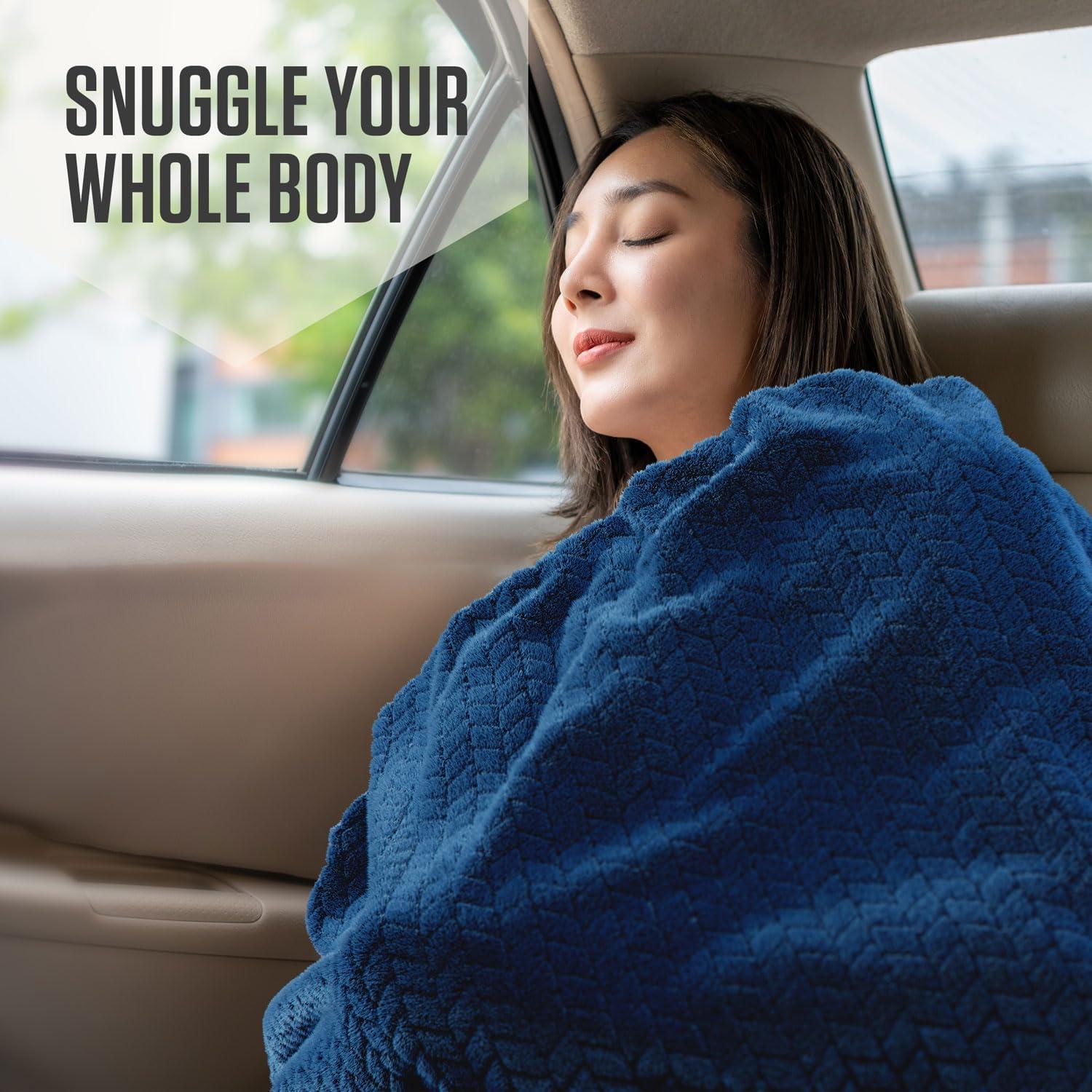 image:imageVENTURE 4TH Travel Blanket Pillow Premium UltraSoft amp Warm 2in1 Blanket or Pillow for Airplane Car amp Bus Compact Lightweight amp Portable LintFree No Shedding No Pilling GrayNavyteal