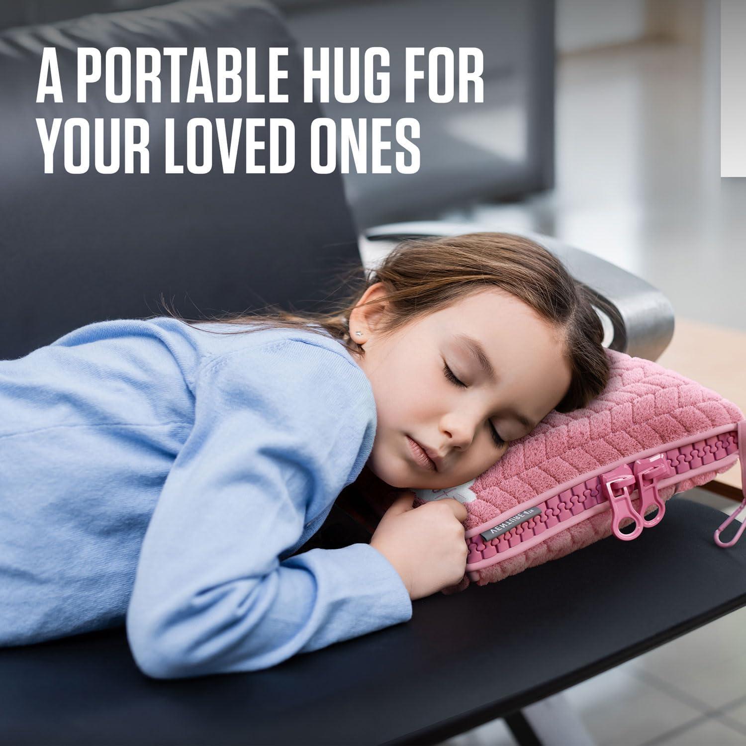 image:imageVENTURE 4TH Travel Blanket Pillow Premium UltraSoft amp Warm 2in1 Blanket or Pillow for Airplane Car amp Bus Compact Lightweight amp Portable LintFree No Shedding No Pilling GrayPinkwhite