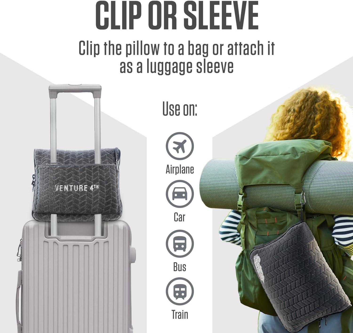 image:imageVENTURE 4TH Travel Blanket Pillow Premium UltraSoft amp Warm 2in1 Blanket or Pillow for Airplane Car amp Bus Compact Lightweight amp Portable LintFree No Shedding No Pilling GrayGraywhite