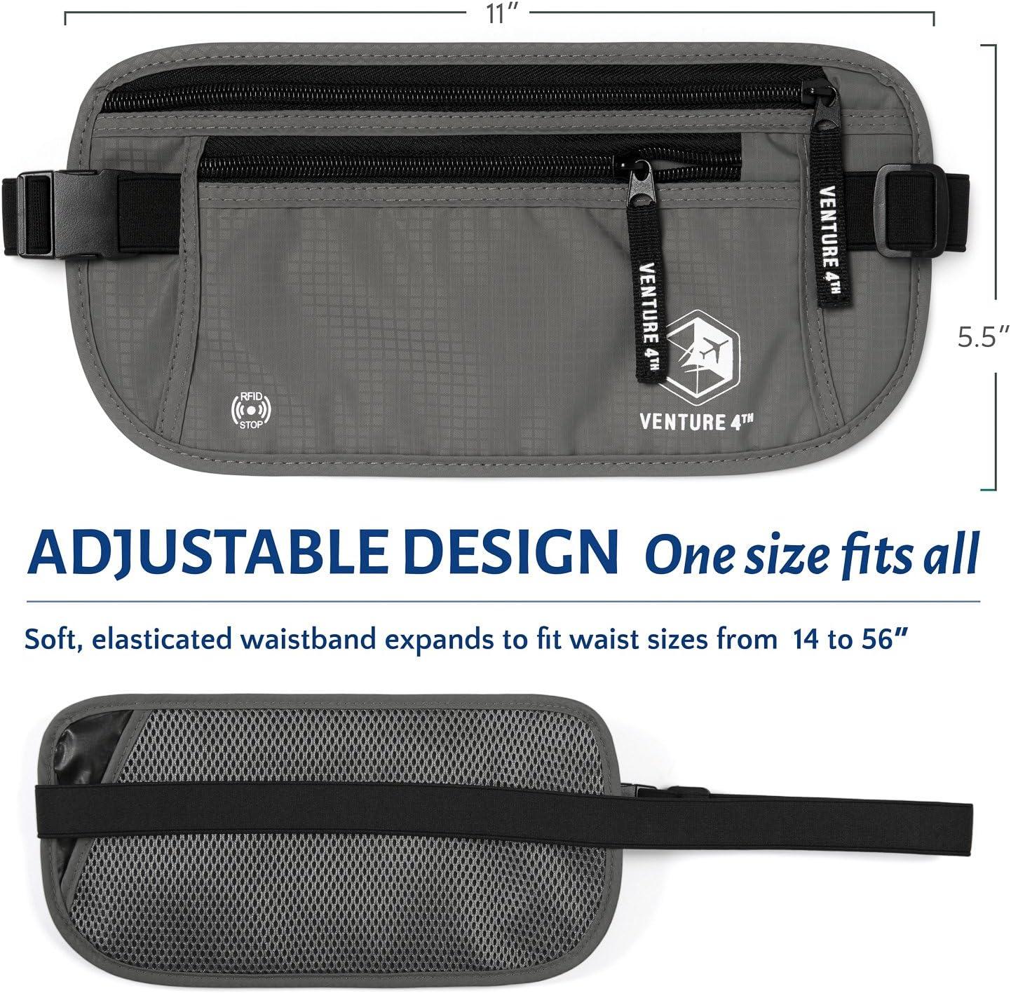 image:imageVENTURE 4TH Travel Money Belt amp Quick Dry Towel Set Ideal Travel Bundle for Vacations Backpacking and Business Trips Travel Towel Size M