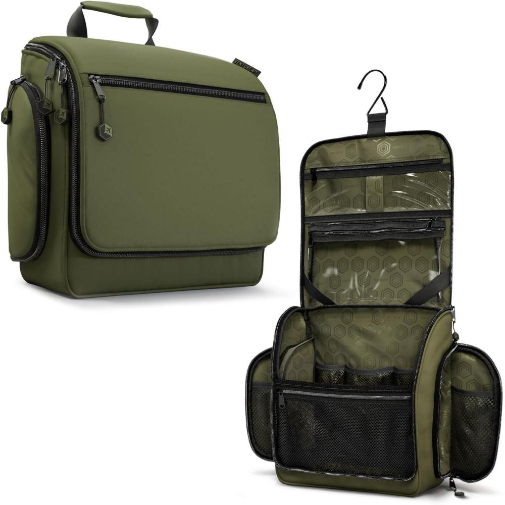 image:imageVENTURE 4TH Hanging Travel Toiletry Bag for Women amp Men Large Toiletry Organizer with 18 Compartments Removable TSA Pouch Travel Wash Bag for Toiletries Makeup amp Shaving Kit Forest GreenForest Green