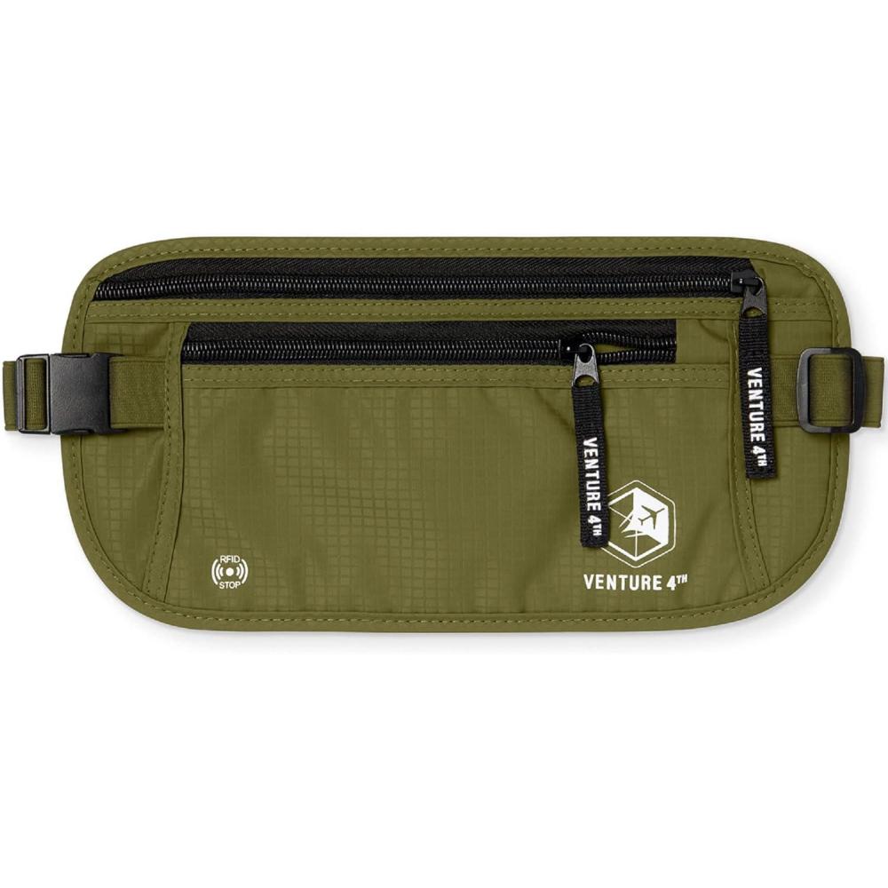 image:imageVENTURE 4TH Money Belt for Travel Hidden UnderClothes RFID Blocking Passport Holder amp Slim Travel Wallet Pouch for Men amp Women to Protect Cash Cards amp Documents Sleek BlueGreen