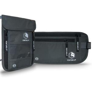 image:imageTravel Money Belt and Neck Pouch Bundle  RFID Blocking Technology to Keep your Cash Credit Cards Passports and Phone Safe