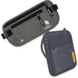image:imageTravel Money Belt and Neck Wallet Bundle  RFID Blocking Technology to Keep your Cash Credit Cards Passports and Phone Safe