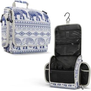 image:imageVENTURE 4TH Hanging Travel Toiletry Bag for Women amp Men  Large Toiletry Organizer with 18 Compartments Removable TSA Pouch Travel Wash Bag for Toiletries Makeup amp Shaving Kit Forest GreenBlue Elephant