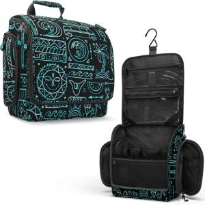 image:imageVENTURE 4TH Hanging Travel Toiletry Bag for Women amp Men  Large Toiletry Organizer with 18 Compartments Removable TSA Pouch Travel Wash Bag for Toiletries Makeup amp Shaving Kit Forest GreenSurfing Vibes