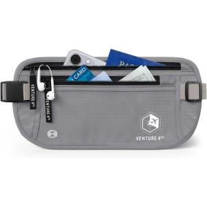 image:imageVENTURE 4TH Money Belt for Travel  Hidden UnderClothes RFID Blocking Passport Holder amp Slim Travel Wallet Pouch for Men amp Women to Protect Cash Cards amp Documents Sleek BlueSilver