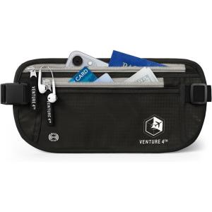 image:imageVENTURE 4TH Money Belt for Travel  Hidden UnderClothes RFID Blocking Passport Holder amp Slim Travel Wallet Pouch for Men amp Women to Protect Cash Cards amp Documents Sleek BlueBlack