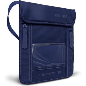 image:imageVENTURE 4TH Neck Wallet for Women amp Men  RFID Blocking Passport Holder for Travel Hidden Neck Pouch with 6 Compartments Slim Lightweight Travel Organizer with Adjustable Strap BeigeSleek Navy Blue