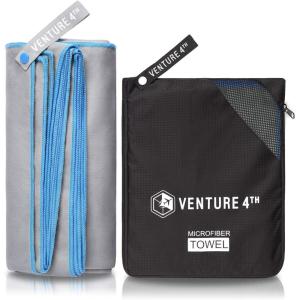 image:imageVENTURE 4TH Quick Dry Travel Towel  Fast Drying Ultra Soft Microfiber Towels  Essential for Camping Backpacking Yoga Swimming Gym Sports and Beach  3 Compact SizesGray Blue
