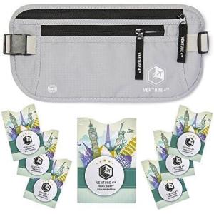 image:imageVENTURE 4TH Slim Minimalist Design RFID Money Belt with RFID Blocking Sleeves for Men and Women  Ideal for Keeping Your Cash Credit Card Passport Phone Secure When Traveling  GraySilver