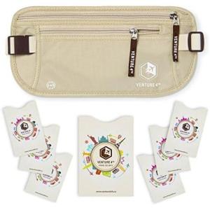 image:imageVENTURE 4TH Slim Minimalist Design RFID Money Belt with RFID Blocking Sleeves for Men and Women  Ideal for Keeping Your Cash Credit Card Passport Phone Secure When Traveling  GrayBeige