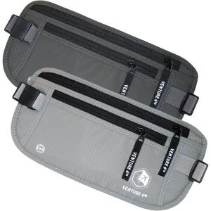 image:imageVENTURE 4TH Travel Money Belt Bundle Gray and Silver Slim Passport Holder RFID Blocking Travel Pouch to Protect Cash Credit Cards and Travel Documents
