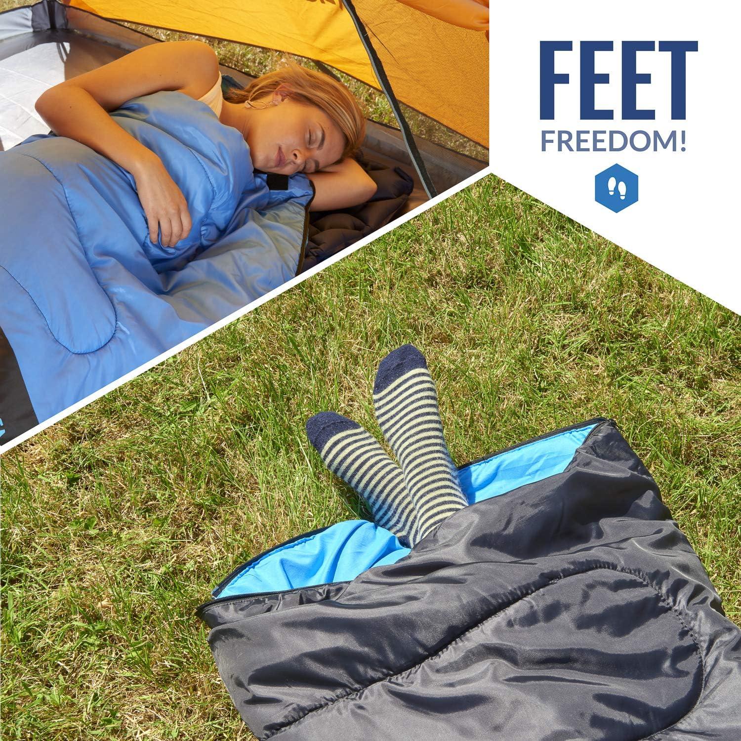 image:imageVENTURE 4TH Backpacking Sleeping Bag XXL Double and Single Sizes Lightweight Warm amp Cold Weather Sleeping Bags for Adults Kids amp Couples Ideal for Hiking Camping amp Outdoor AdventuresBlueGray