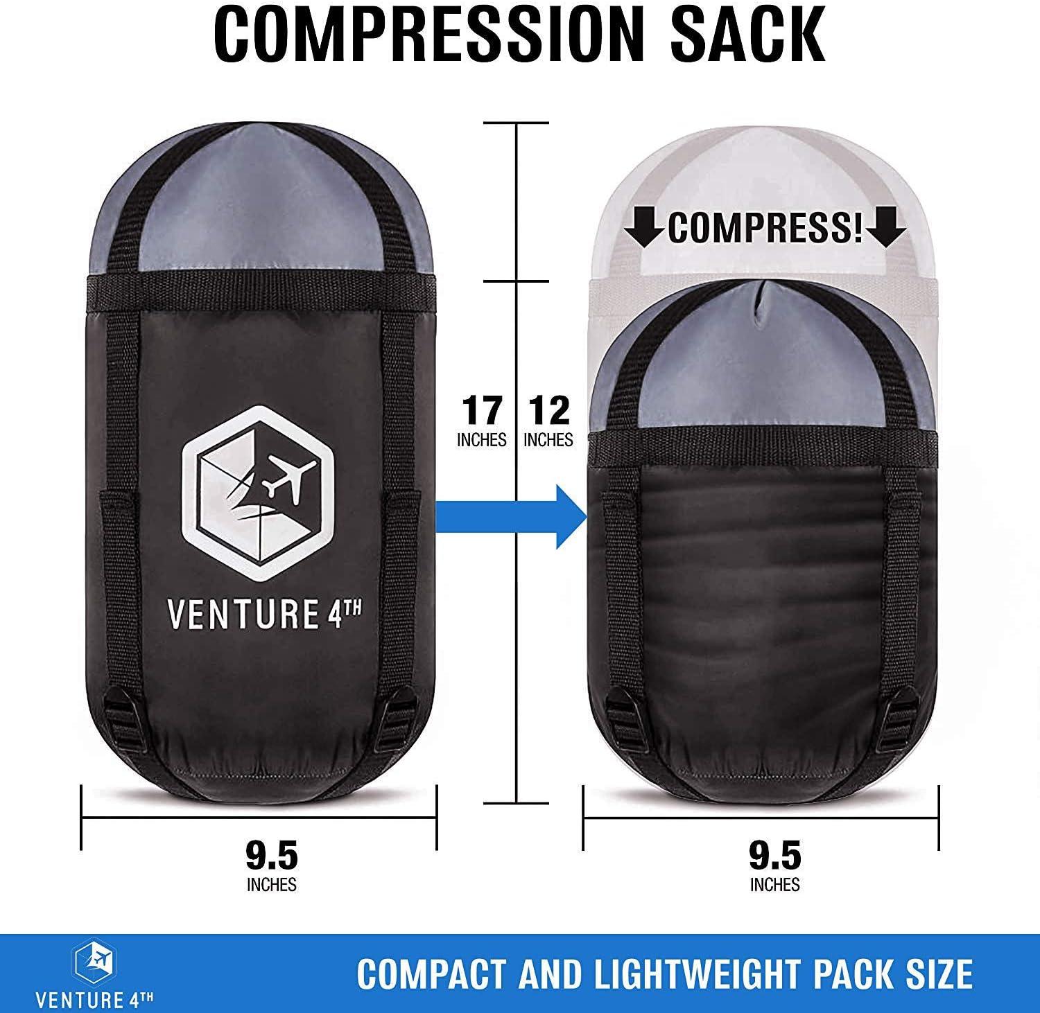 image:imageVENTURE 4TH Backpacking Sleeping Bag XXL Double and Single Sizes Lightweight Warm amp Cold Weather Sleeping Bags for Adults Kids amp Couples Ideal for Hiking Camping amp Outdoor AdventuresSilverGray
