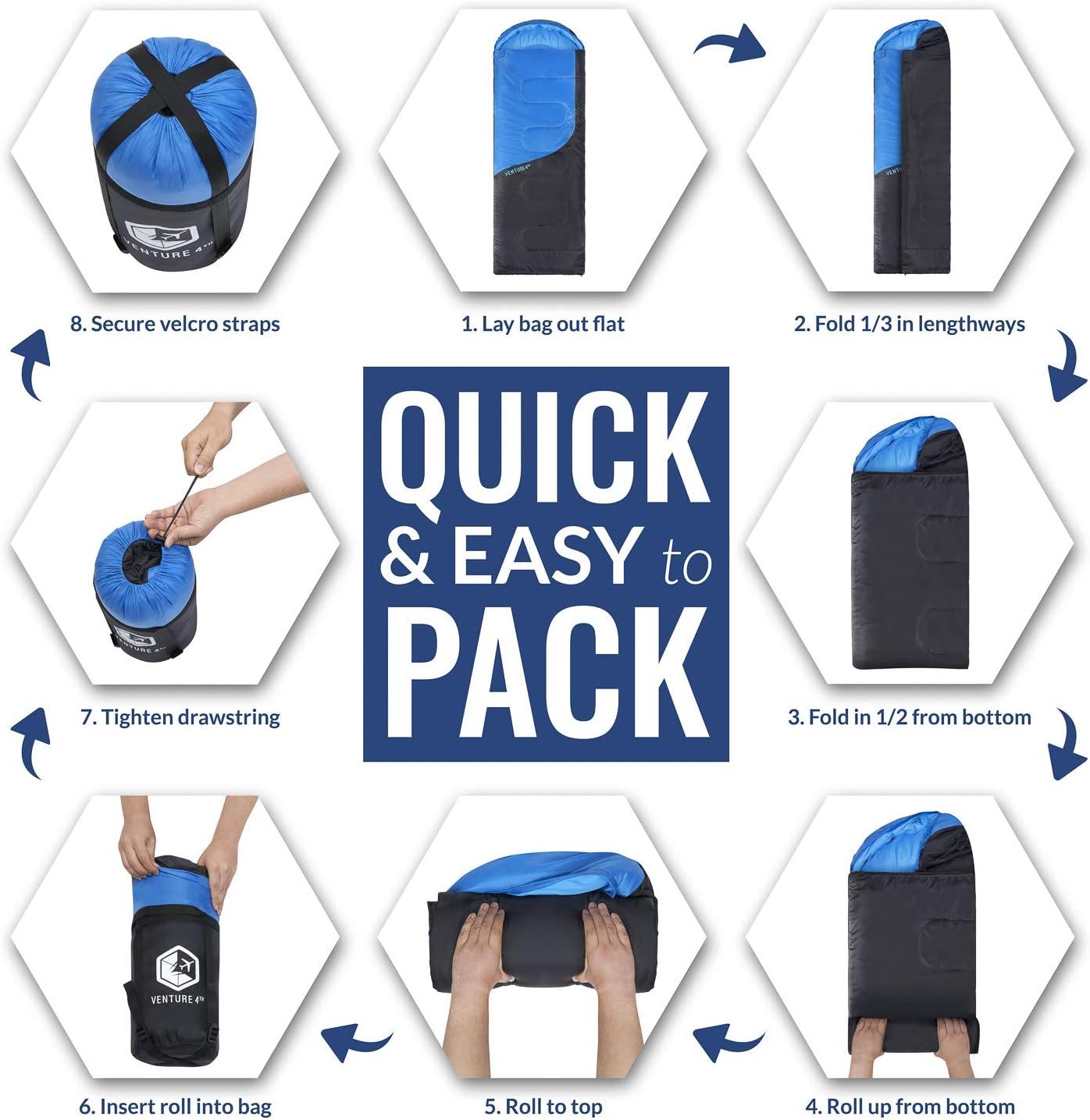 image:imageVENTURE 4TH Backpacking Sleeping Bag XXL Double and Single Sizes Lightweight Warm amp Cold Weather Sleeping Bags for Adults Kids amp Couples Ideal for Hiking Camping amp Outdoor AdventuresGreenGray