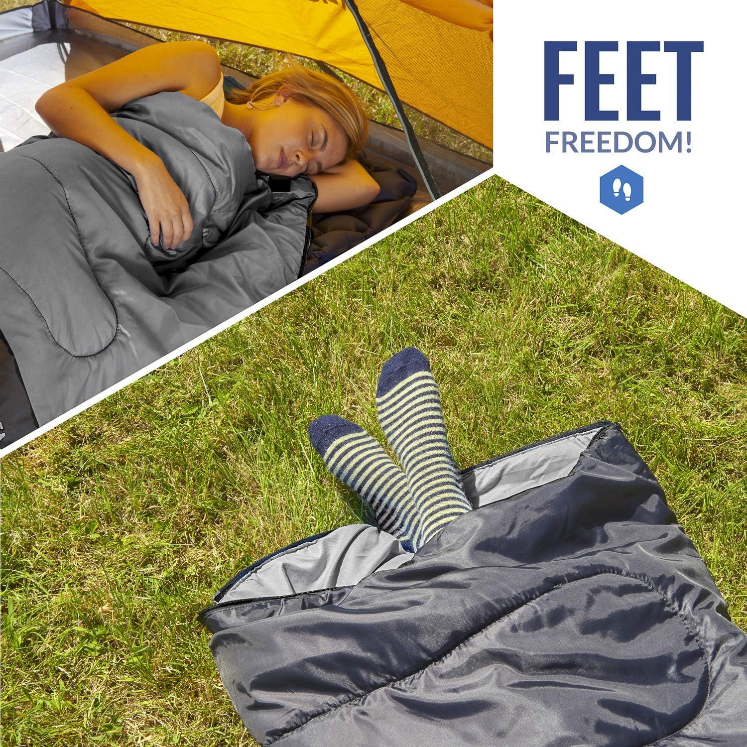 image:imageVENTURE 4TH Backpacking Sleeping Bag XXL Double and Single Sizes Lightweight Warm amp Cold Weather Sleeping Bags for Adults Kids amp Couples Ideal for Hiking Camping amp Outdoor AdventuresSilverBlack