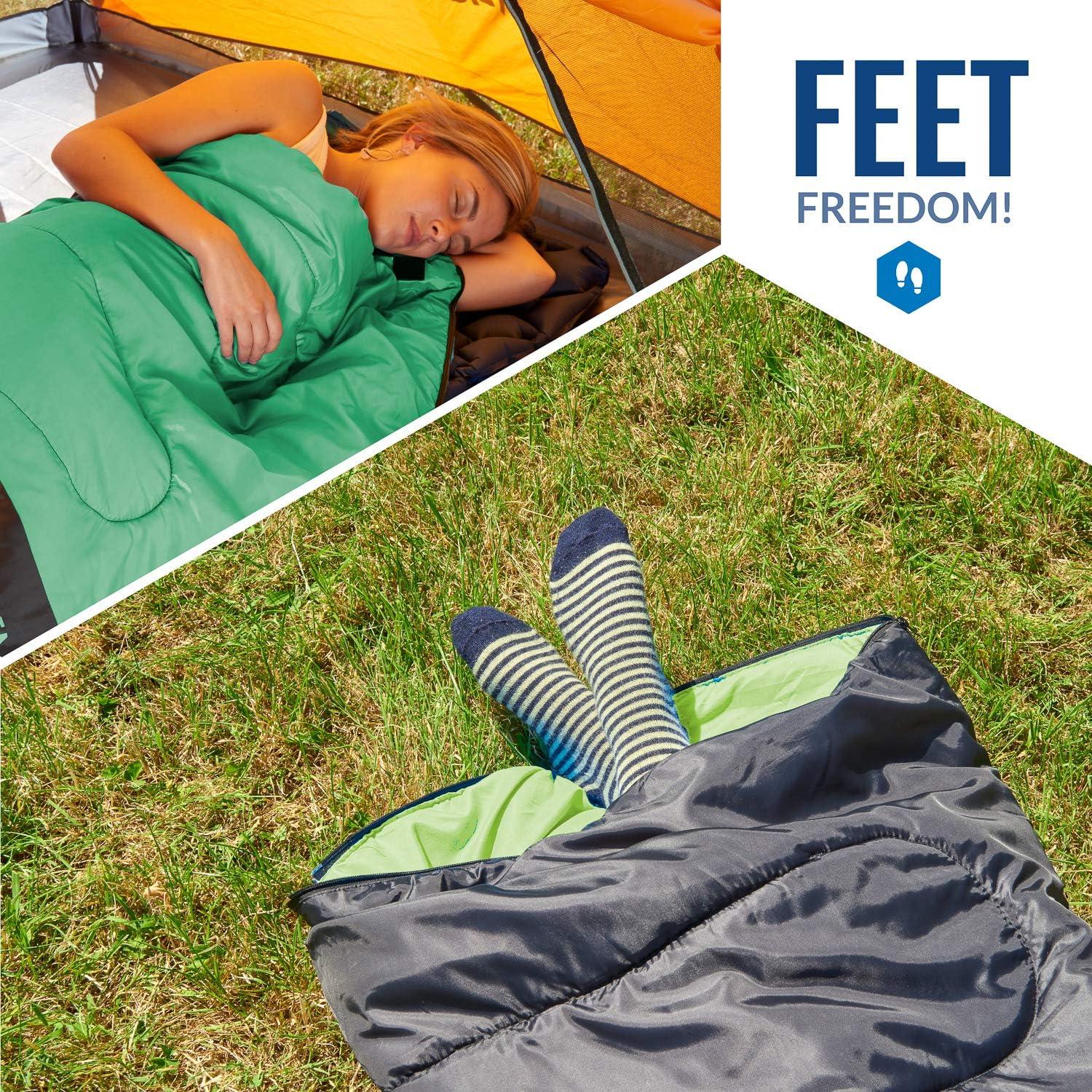 image:imageVENTURE 4TH Backpacking Sleeping Bag XXL Double and Single Sizes Lightweight Warm amp Cold Weather Sleeping Bags for Adults Kids amp Couples Ideal for Hiking Camping amp Outdoor AdventuresGreenGray