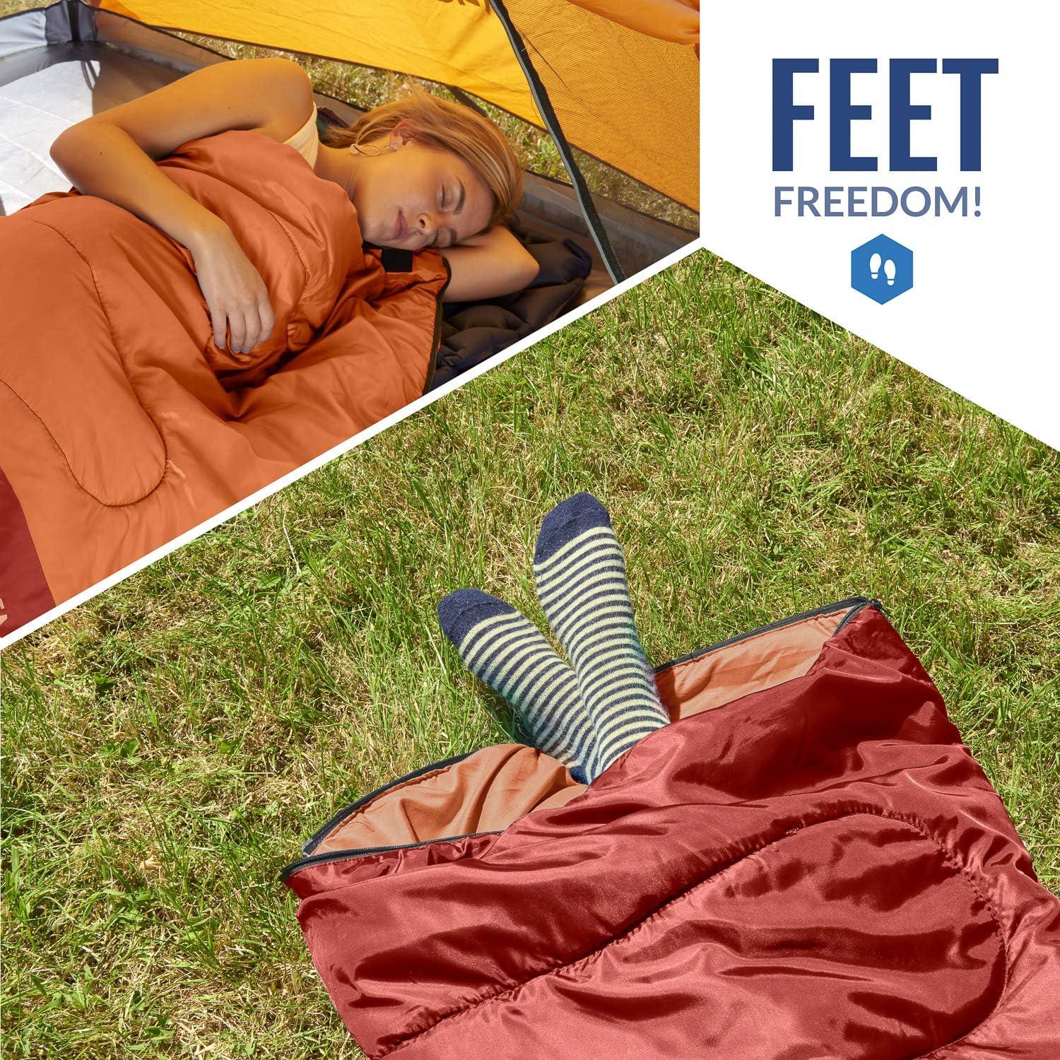 image:imageVENTURE 4TH Backpacking Sleeping Bag XXL Double and Single Sizes Lightweight Warm amp Cold Weather Sleeping Bags for Adults Kids amp Couples Ideal for Hiking Camping amp Outdoor AdventuresOrangeBlack