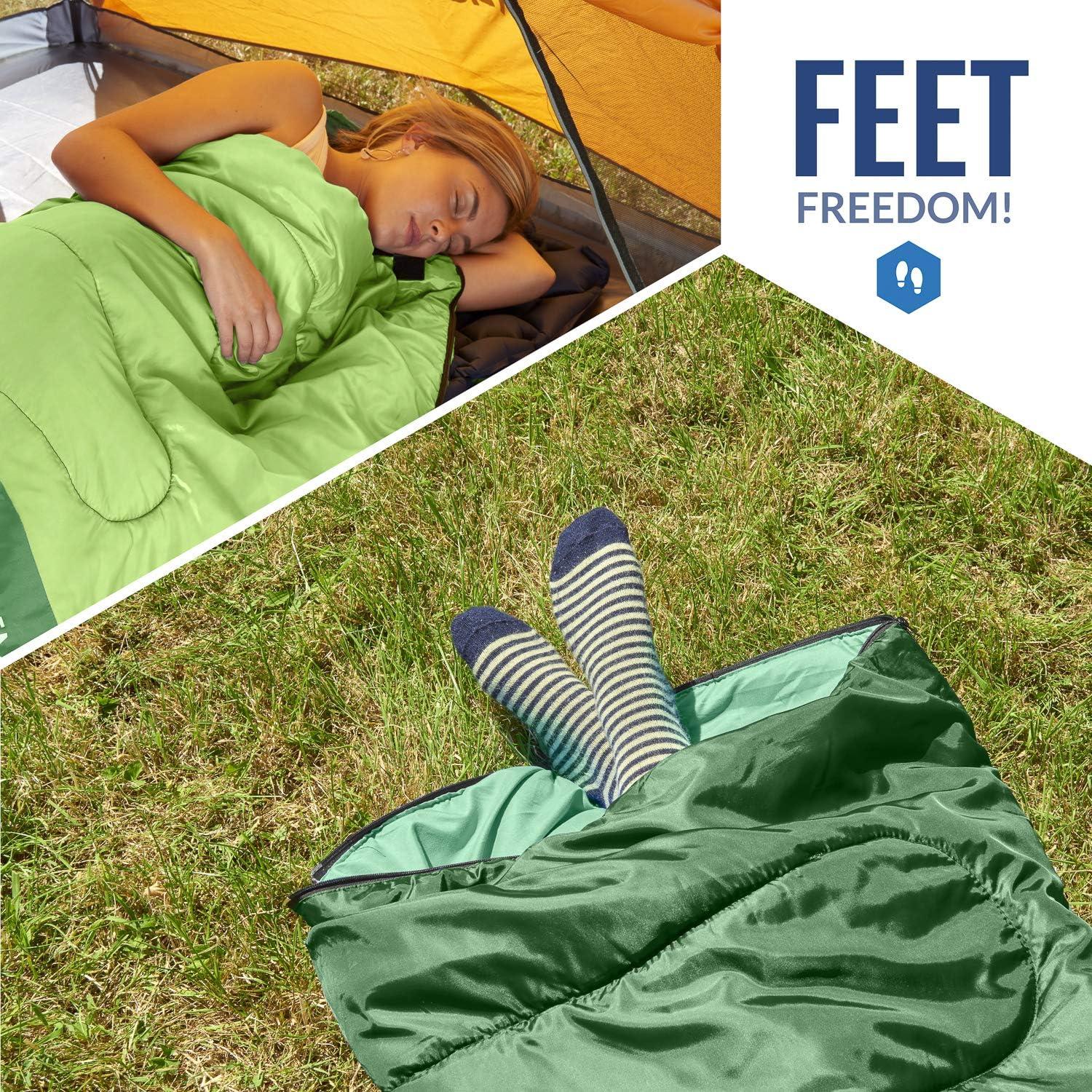 image:imageVENTURE 4TH Backpacking Sleeping Bag XXL Double and Single Sizes Lightweight Warm amp Cold Weather Sleeping Bags for Adults Kids amp Couples Ideal for Hiking Camping amp Outdoor AdventuresGreenBlack