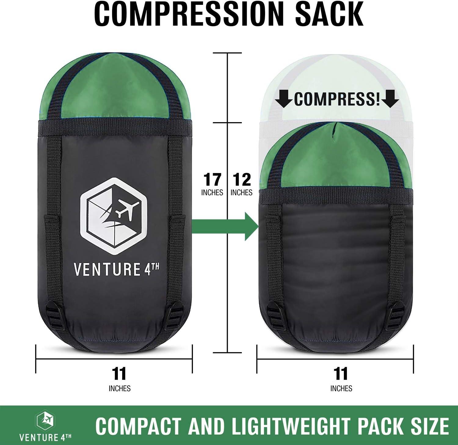 image:imageVENTURE 4TH Backpacking Sleeping Bag XXL Double and Single Sizes Lightweight Warm amp Cold Weather Sleeping Bags for Adults Kids amp Couples Ideal for Hiking Camping amp Outdoor AdventuresGreenGray