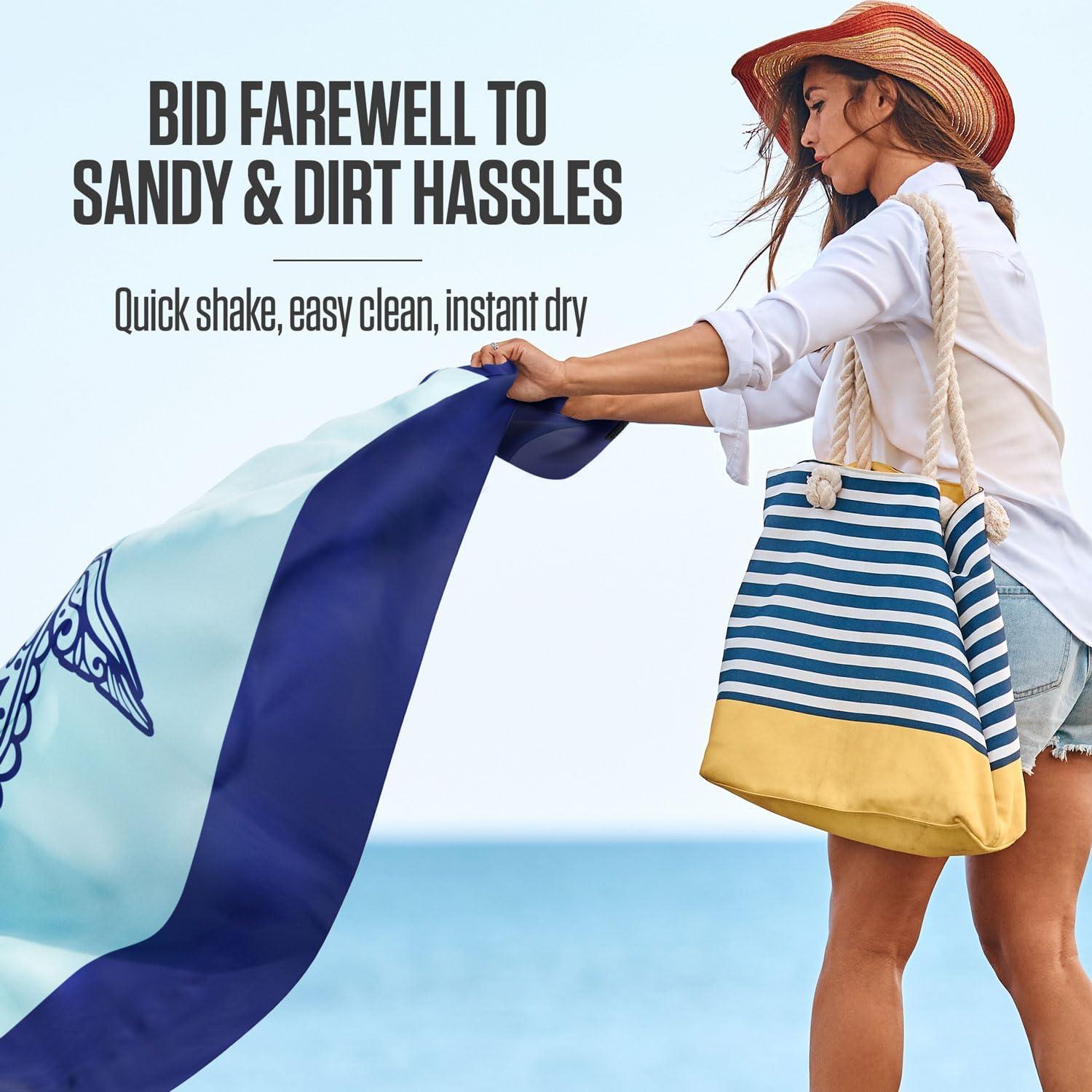 image:imageVENTURE 4TH FamilySize Beach Blanket Sandproof Waterproof Lightweight amp Compact Includes Stakes and Carry Bag 7x8 feet XL Mandala Turtle