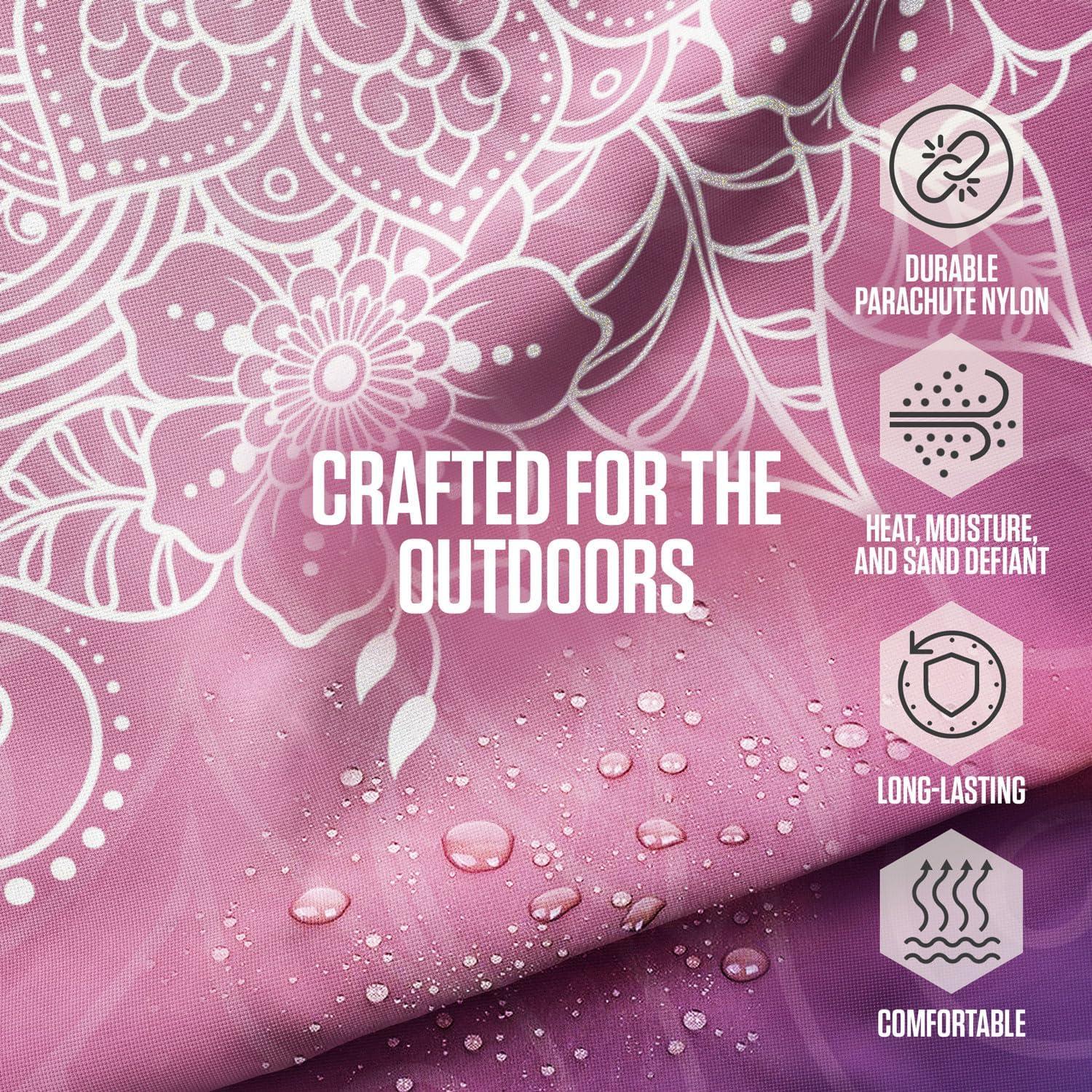 image:imageVENTURE 4TH FamilySize Beach Blanket Sandproof Waterproof Lightweight amp Compact Includes Stakes and Carry Bag 9x10 feet XXL Purple Mandala