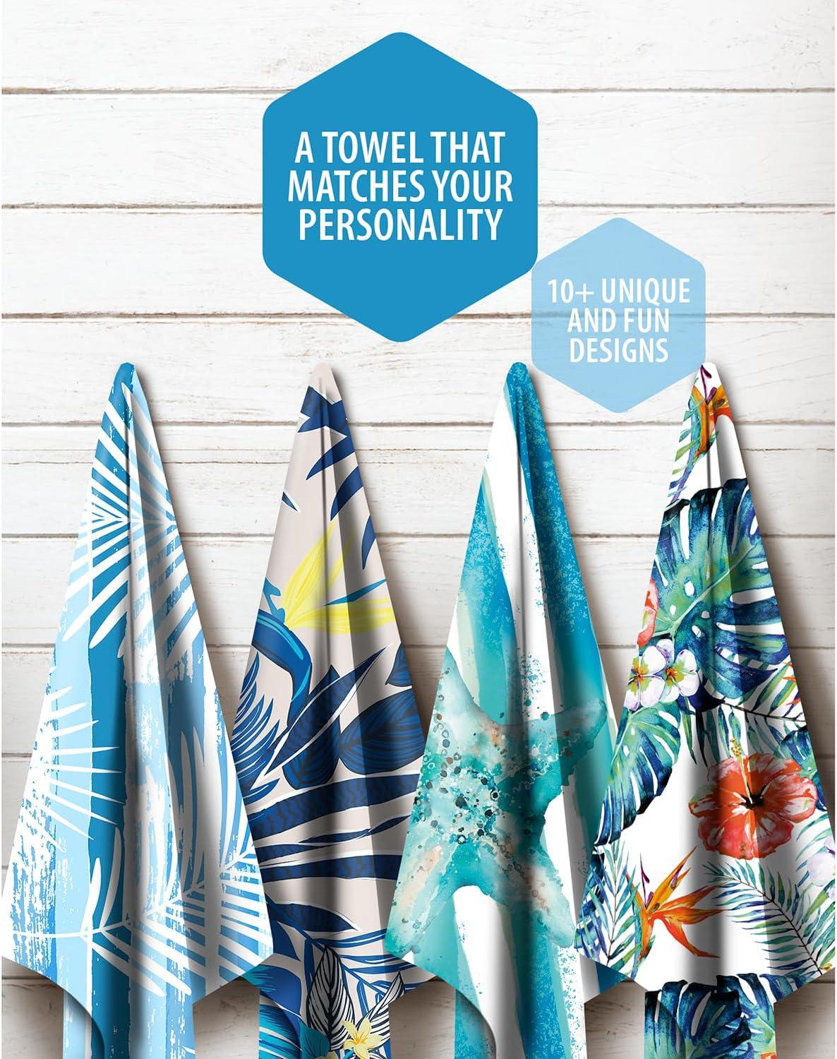image:imageVENTURE 4TH Microfiber Beach Towel QuickDry Compact SandFree Absorbent Sandproof and Lightweight Perfect for Camping Beach and Roadtrips Dark Blue Stripes Design 35x78 inchesOcean Vibe