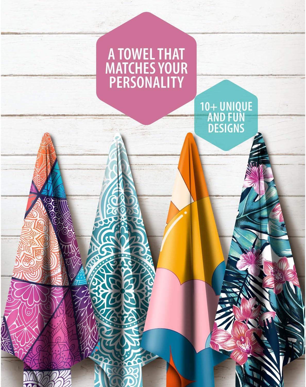 image:imageVENTURE 4TH Microfiber Beach Towel QuickDry Compact SandFree Absorbent Sandproof and Lightweight Perfect for Camping Beach and Roadtrips Dark Blue Stripes Design 35x78 inchesBohemian Summer