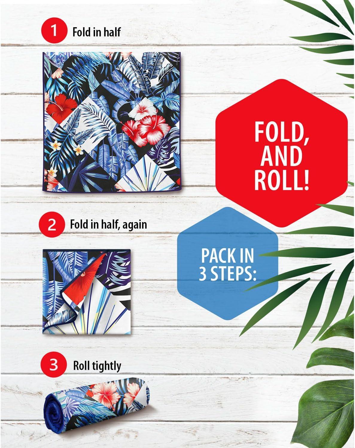 image:imageVENTURE 4TH Microfiber Beach Towel QuickDry Compact SandFree Absorbent Sandproof and Lightweight Perfect for Camping Beach and Roadtrips Dark Blue Stripes Design 35x78 inchesMidnight Bloom