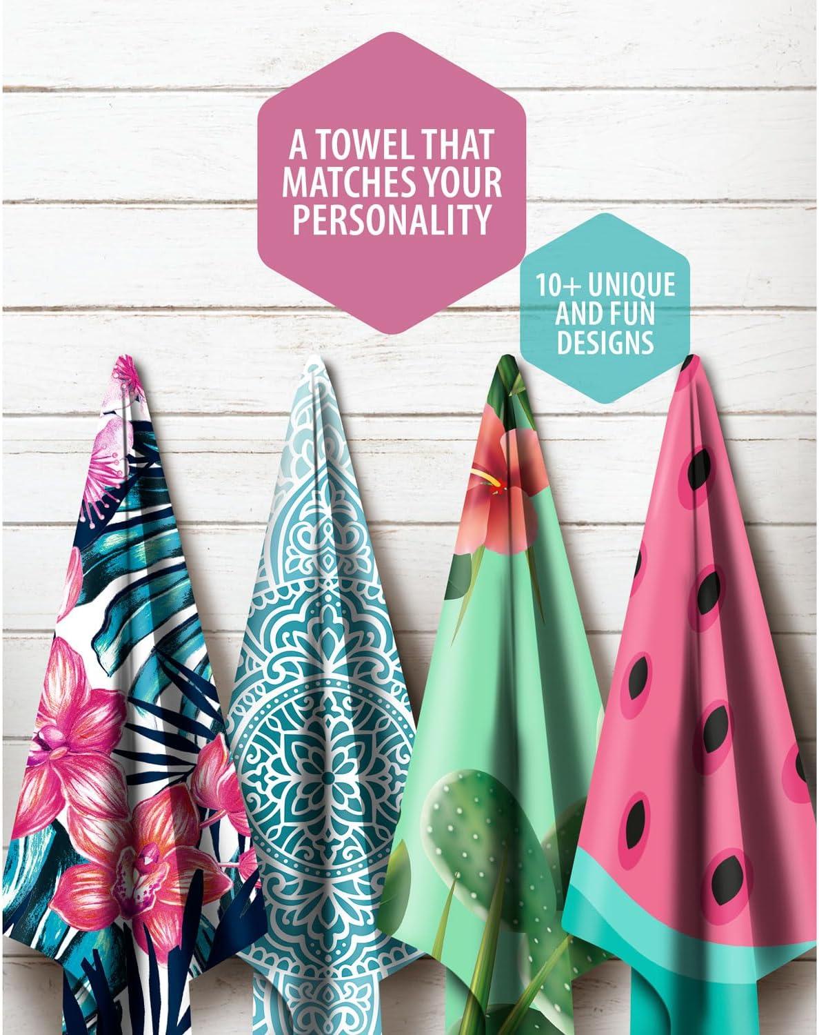 image:imageVENTURE 4TH Microfiber Beach Towel QuickDry Compact SandFree Absorbent Sandproof and Lightweight Perfect for Camping Beach and Roadtrips Dark Blue Stripes Design 35x78 inchesBlue Lagoon
