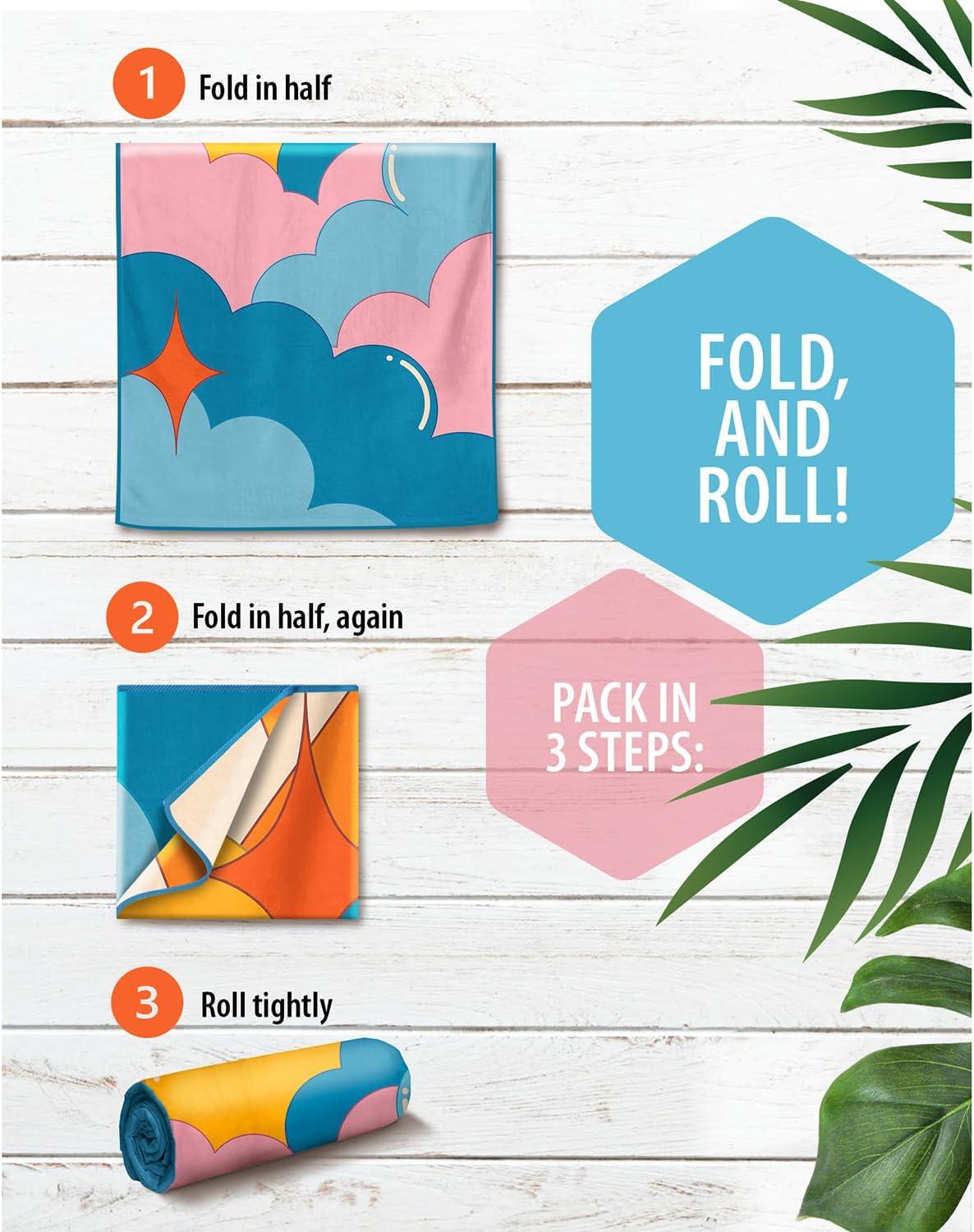 image:imageVENTURE 4TH Microfiber Beach Towel QuickDry Compact SandFree Absorbent Sandproof and Lightweight Perfect for Camping Beach and Roadtrips Dark Blue Stripes Design 35x78 inchesSkys the Limit