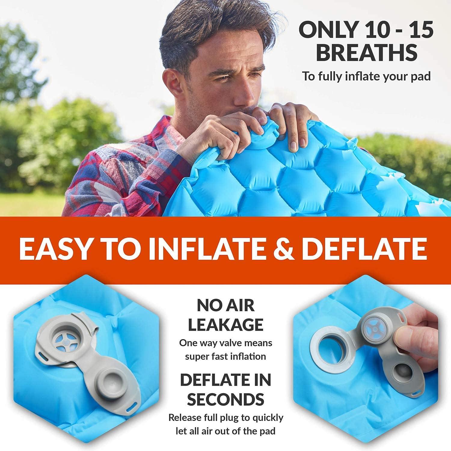 image:imageVENTURE 4TH Ultralight Air Sleeping Pad Lightweight Compact Durable Air Cell Technology for Added Stability and Comfort While Backpacking Camping and Traveling