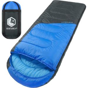 image:imageVENTURE 4TH Backpacking Sleeping Bag  XXL Double and Single Sizes  Lightweight Warm amp Cold Weather Sleeping Bags for Adults Kids amp Couples  Ideal for Hiking Camping amp Outdoor AdventuresBlueGray
